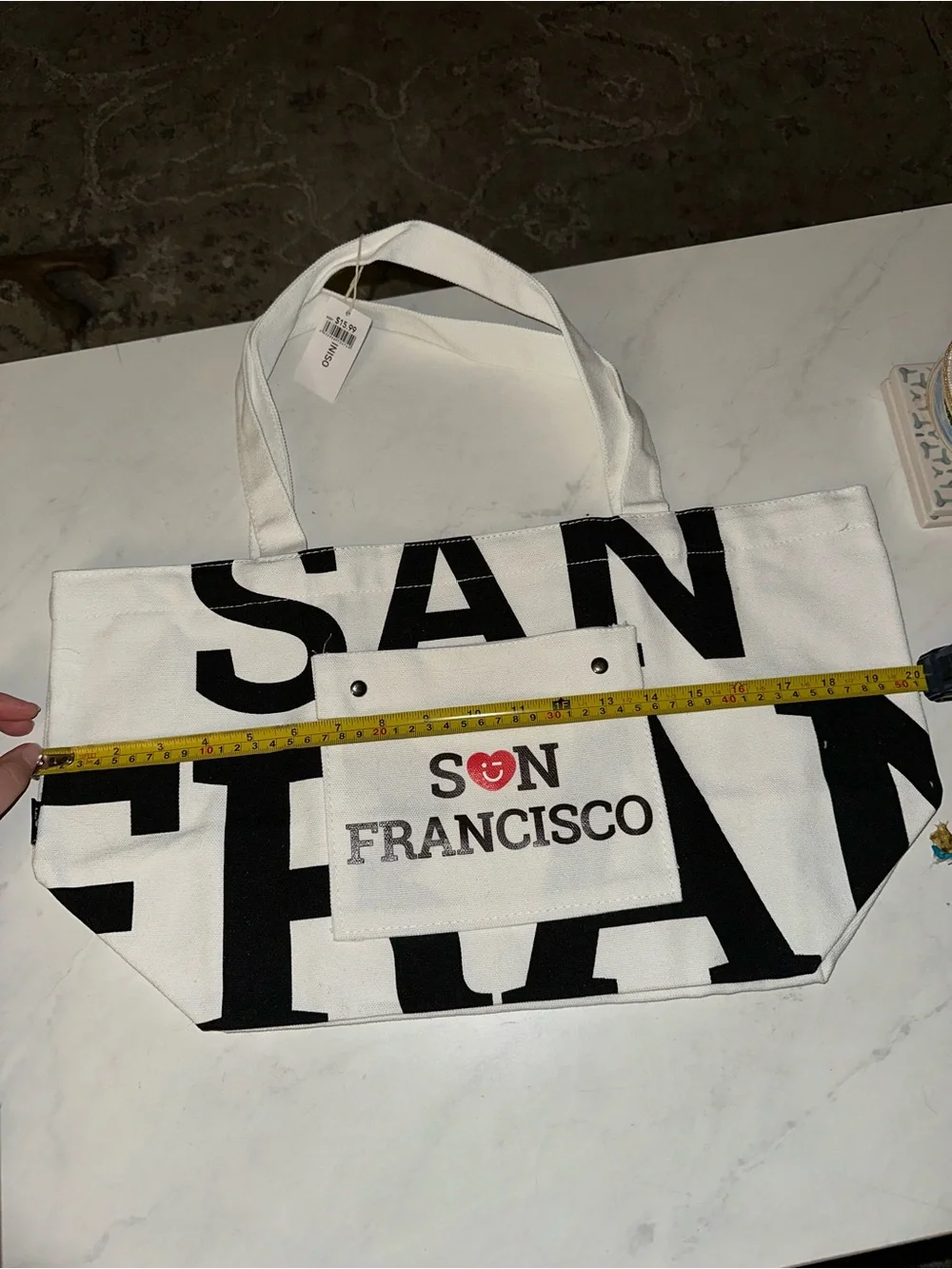 Miniso San Francisco white Canvas Tote Bag